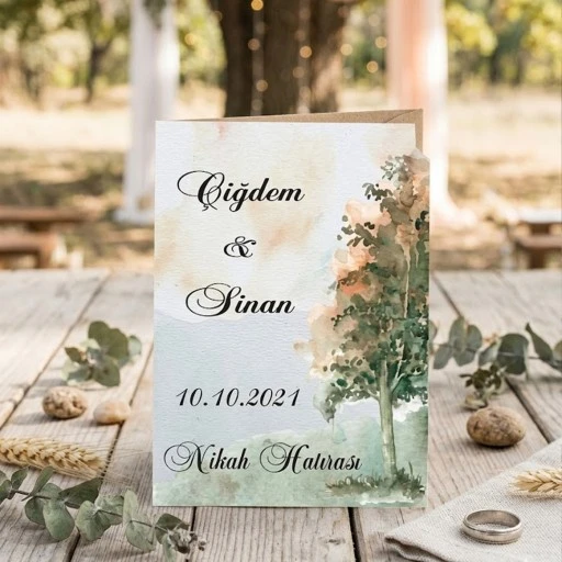 Ahşap Magnet Nikah Magnet Nikah Şekeri Uv Baskı Nişan Hediyeliği Ekonomik 7x5 cm