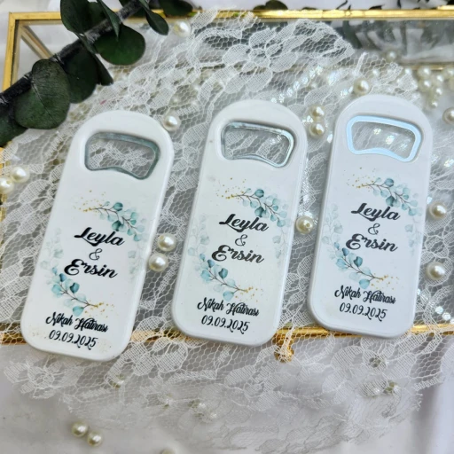 Baskılı Dikey Açacak Magnet 4,5x10,5 cm Uv Nikah Şekeri Nişan Şekeri