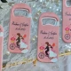 Nikah Şekeri Pembe Bisikletli Uzun Açacak Magnet 4,5x10,5 cm Uv Nikah Şekeri Nişan Şekeri