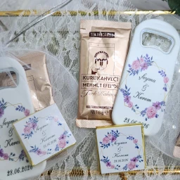 Söz Nişan Nikah Şekeri Hatıralık Hediye Magnet Açacak,çikolata Ve Kahve Kese İçinde