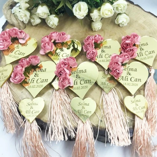 İki Pleksi Kalp Söz Nişan Hediyesi