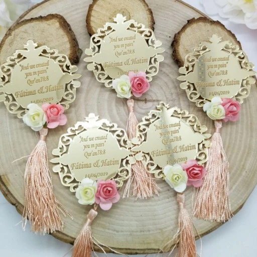 İşlemeli Pleksi Nazar Dualı Nikah Şekeri