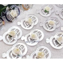 Pleksi Tek Taş Nikah Şekeri