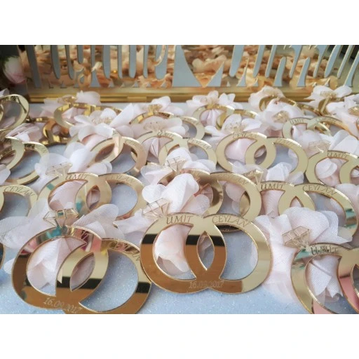 Yüzük Ayna Magnet Nikah Şekeri