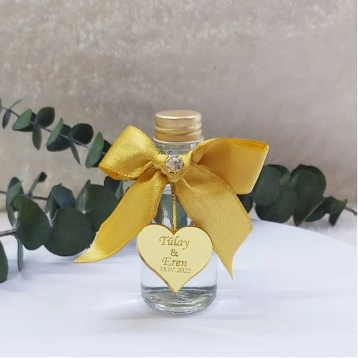 30 Adet Cam Şişe Pleksi İsimlikli Nikah Şekeri