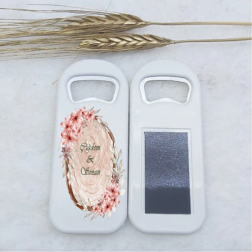 Kutuk Desenli Uzun Açacak Magnet 4,5x10,5 cm Uv Nikah Şekeri Nişan Hediyelik