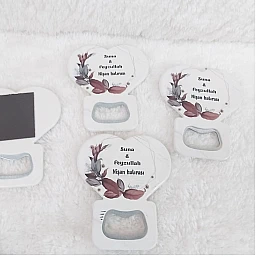 Nişan Hediyeliği Kalp Açacak Magnet  7,5x8,5 Cm Uv Nikah Şekeri Nişan Hediyeği