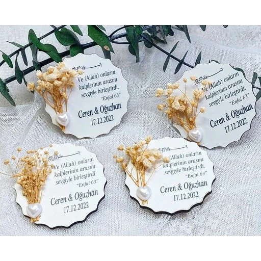 Dualı Ahşap Buzdolabı Nişan Magnet