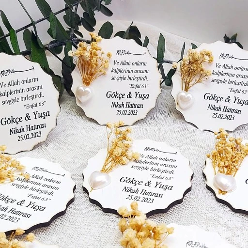 Dualı Ahşap Buzdolabı Nişan Magnet