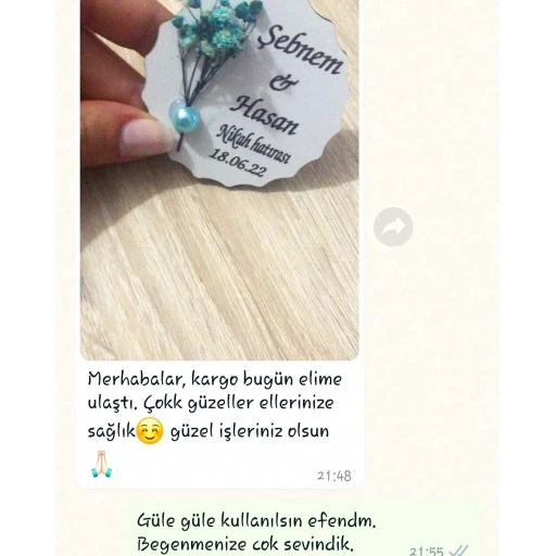 Kuru Çiçekli Ahşap Nikah Magnetleri