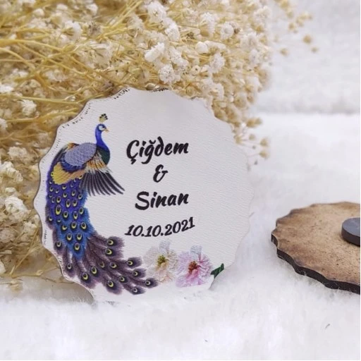 Ahşap Magnet Nikah Hediyeliği