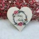 Çiçekli Kalp Ahşap Nikah Magnet Uv Baskı Nişan Hediyeliği Ekonomik