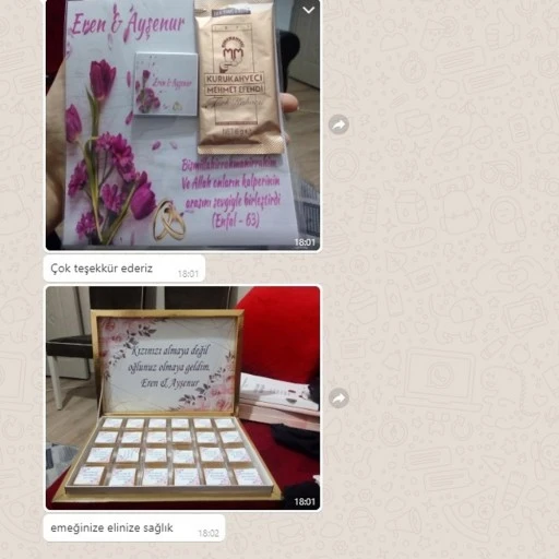 40 Yıl Hatır Türk Kahvesi Ve Madlen Çikolatlaı Kişiye Özel Nikah Şekeri Nişan Hatırası Söz Hediyesi Gül Model