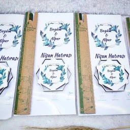 Tohum Kalemi Arkası Kağıtlı Nikah Hediyeliği Nişan Şekeri