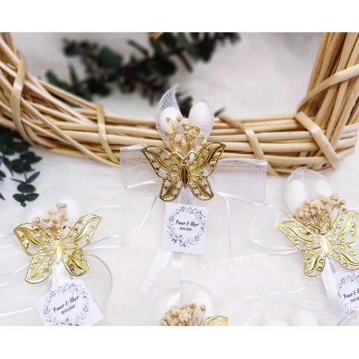 Kelebek Figürlü Uygun Fiyatlı Nikah Şekeri