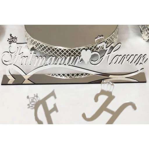 Pleksi Prens Prenses Masa Üstü İsimlik Söz Nişan Düğün