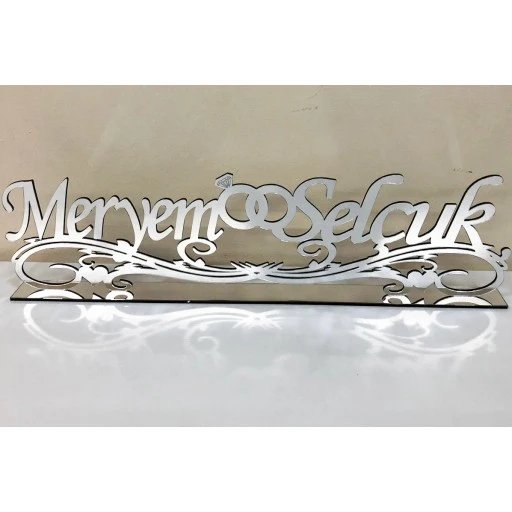 Sonsuzluk Alyanslı Pleksi Söz Nişan Masa Üstü İsimlik