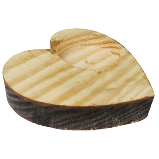 AĞAÇ KÜTÜK TEALİGHT MUMLUK KALP NATUREL PK:1