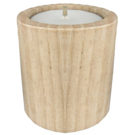 Ağaç Kütük Tealight Mumluk Silindir Naturel