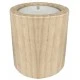Ağaç Kütük Tealight Mumluk Silindir Naturel