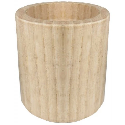 Ağaç Kütük Tealight Mumluk Silindir Naturel