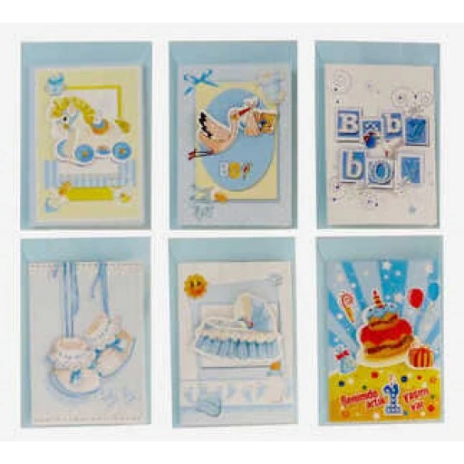 Davetiye 6 Karışık 7x9cm Mavi 120'li-