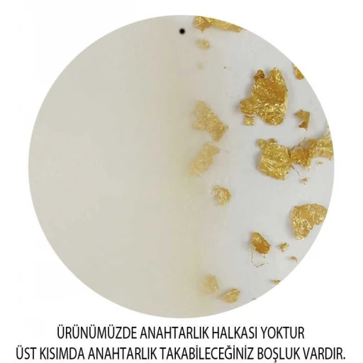 Epoksi Yuvarlak 5 cm Anahtarlık Modeli Altın