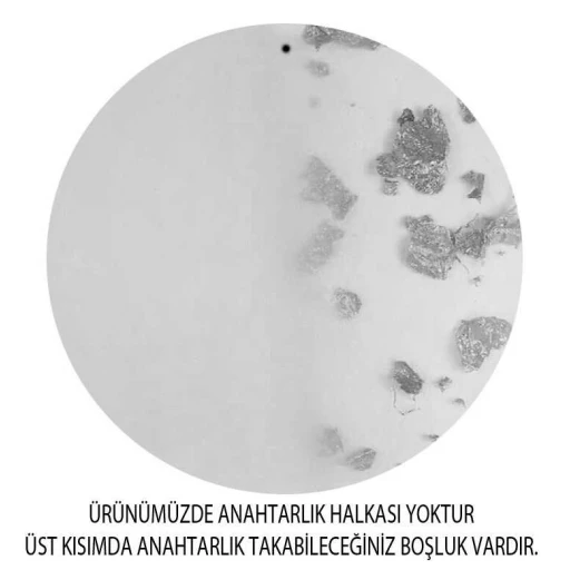 Epoksi Yuvarlak 5 cm Anahtarlık Modeli Gümüş