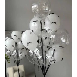 FİYONK ORGANZE BALON SÜSÜ BALON YAPIŞKANI SET SİYAH PK:100