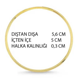 Halka Alyans Metal 5 cm Altın 25'li