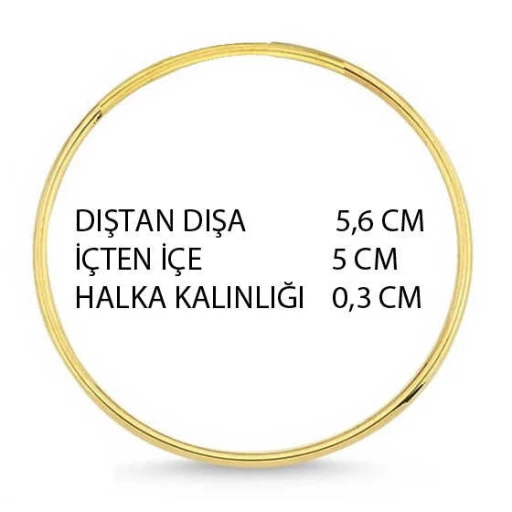 Halka Alyans Metal 5 cm Altın 25'li