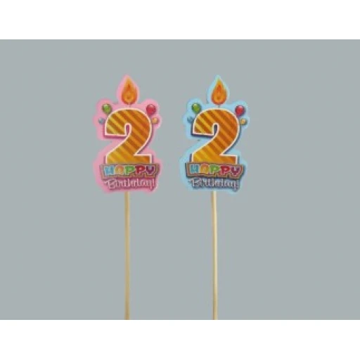 Happy Bırthday 2 Yaş Çubuklu Mavi P10