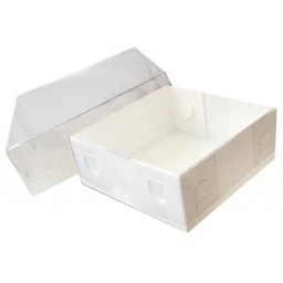Kutu Kağıt Kapağı Asetat Beyaz 8x8x3 cm 50'li