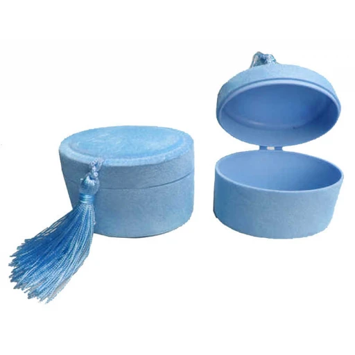 Kutu Oval Flok Kaplama Mavi