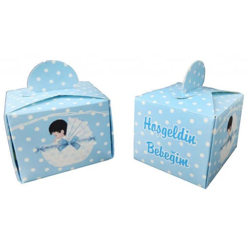 Lokumluk Karton Hoşgeldin Bebek Mavi 25'li