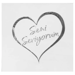 Peçete Varaklı Seni Seviyorum Gümüş 16'lı