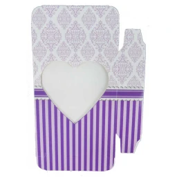 Tesbih Kutusu Karton Çizgili Mor 25'li