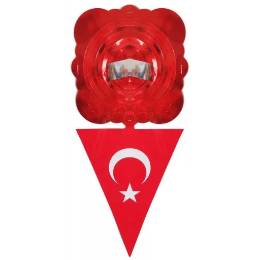 Flama Türk Bayrağı Metalize Uzar Süs 5 Li Set