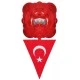 Flama Türk Bayrağı Metalize Uzar Süs 5 Li Set