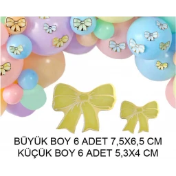FİYONK DEKORATİF SÜS VARAKLI ALTIN SET:12 ADET
