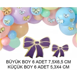 FİYONK DEKORATİF SÜS VARAKLI MOR SET:12 ADET
