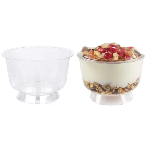 Kase Ayaklı Plastik 200cc Şeffaf 20'li