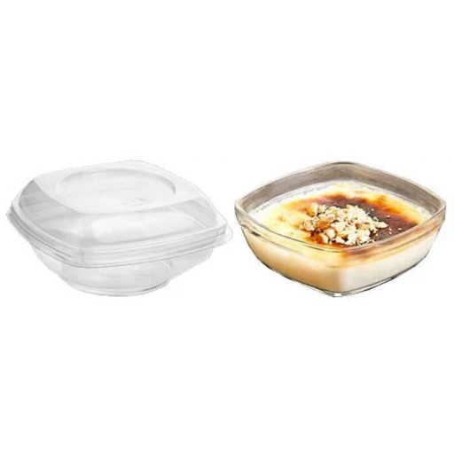 Kase Mika Kare 160cc Kapaklı Şeffaf 25'li