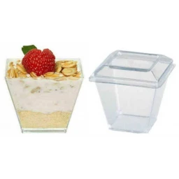 Kase Mika Piramit 200cc Kapaklı Şeffaf 20'li