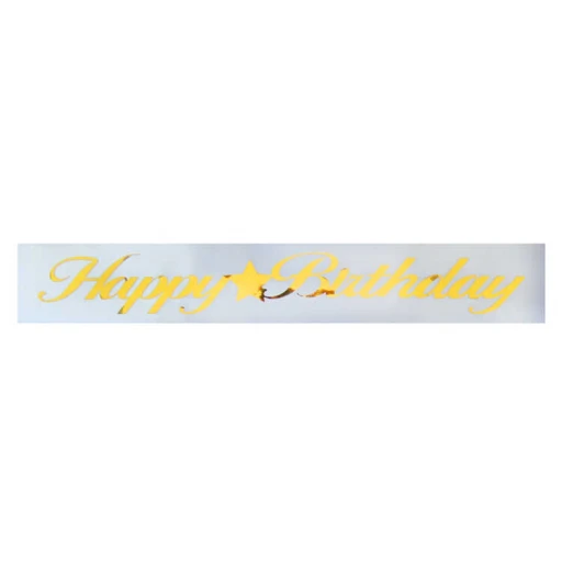 Kuşak Kurdela Happy Bırhday Beyaz Altın .5 Mt