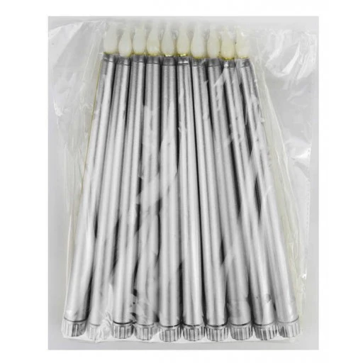 Mum Şamdanlık Led Işıklı Gümüş