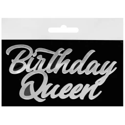 PASTA ÖNÜ SÜSÜ PLEKSİ BIRTHDAY QUEEN GÜMÜŞ PK:1