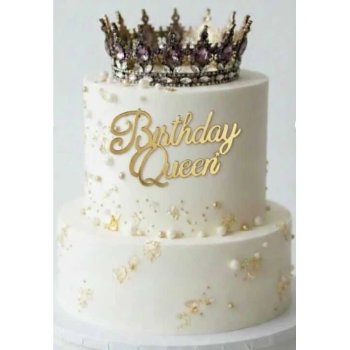 PASTA ÖNÜ SÜSÜ PLEKSİ BIRTHDAY QUEEN GÜMÜŞ PK:1