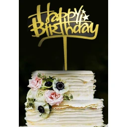 PASTA SÜSÜ PLEKSİ HAPPY BIRHDAY ALTIN PK:1 Yeni