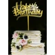 PASTA SÜSÜ PLEKSİ HAPPY BIRHDAY ALTIN PK:1 Yeni